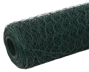 Chicken Wire Fence Steel with PVC Coating 25x1.5 m Green