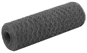 Chicken Wire Fence Steel with PVC Coating 25x0.5 m Grey