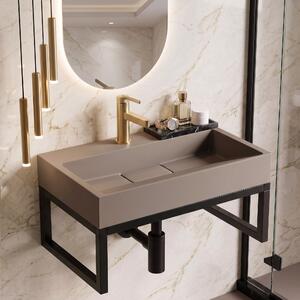 Conglomerate washbasin Rea GOYA TAUPE 60CM + Frame