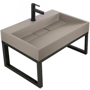Conglomerate washbasin Rea GOYA TAUPE 70CM + Frame