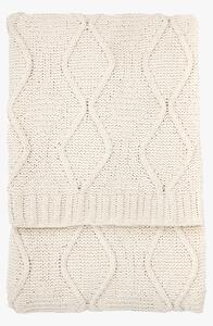 Dawdler Chenille Cable Throw in Cream