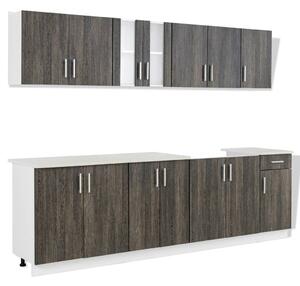 Kitchen Cabinet with Sink Base Unit 8 Pieces Wenge Look