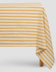 Honey Pembroke Stripe Linen Blend Tablecloth | Round | Piglet in Bed