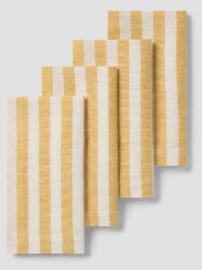 Honey Pembroke Stripe Linen Blend Napkins Set of 4 | 45 x 45cm | Piglet in Bed