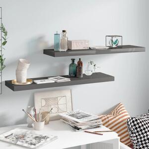 Floating Wall Shelves 2 pcs High Gloss Grey 90x23.5x3.8 cm MDF