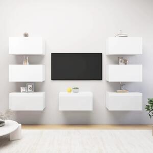 TV Cabinets 7 pcs High Gloss White 30.5x30x60 cm Engineered Wood