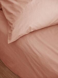 Blush Pink Washed Cotton Percale Fitted Sheet | Super King | Piglet in Bed