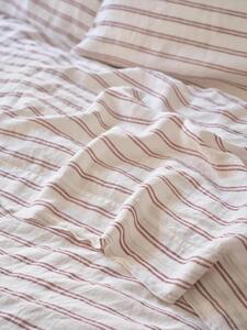Rhubarb Kemptown Stripe Linen Blend Flat Sheet | Single | Piglet in Bed