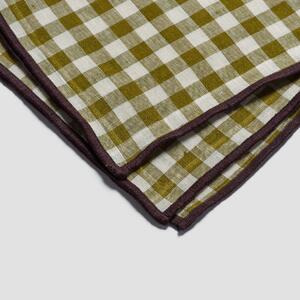 Botanical Green Gingham 100% Linen Napkins Set of 4 | Default | Piglet in Bed