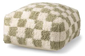 Checkered pouffe - 40 x 40 x 20 cm. - Moss Green - Søstrene Grene