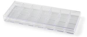 Storage box with compartments - Plastic. 25.5 x 11 x 2.4 cm. - Clear - Søstrene Grene