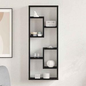 Aponka 36cm Wooden Wall Shelving Unit With 6 Shelves - Black Oak