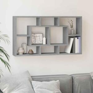 Aponka 80cm Wooden Wall Shelving Unit With 8 Shelves - Grey Sonoma