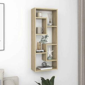 Aponka 36cm Wooden Wall Shelving Unit With 6 Shelves - Sonoma Oak