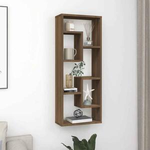 Aponka 36cm Wooden Wall Shelving Unit With 6 Shelves - Brown Oak