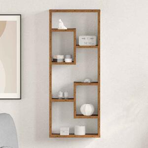 Aponka 36cm Wooden Wall Shelving Unit With 6 Shelves - Brown