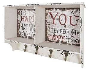 Optical Wall Mounted Coat Rack In Vintage With Shelving