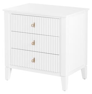 Heidi White Bedside Table Brass/Silver