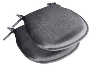 Pair of Summer D Shaped Back Outdoor Seat Pads Grey