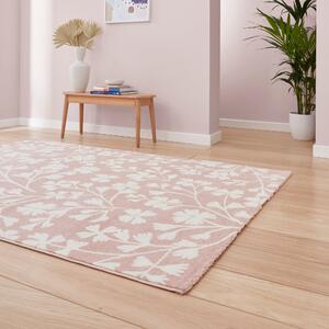 Catherine Lansfield Grace Floral Rug Rose