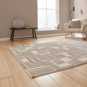 Catherine Lansfield Blocks Modern Abstract Rug Natural