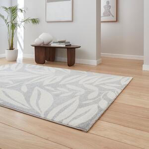 Catherine Lansfield Sorral Leaves Botanical Rug Grey