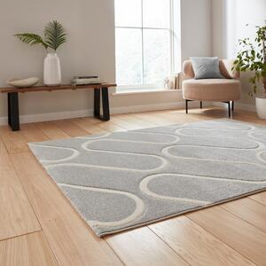 Catherine Lansfield Linear Curve Modern Geometric Rug Grey