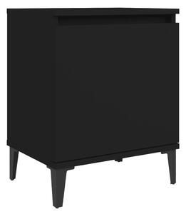 Bed Cabinet with Metal Legs Black 40x30x50 cm