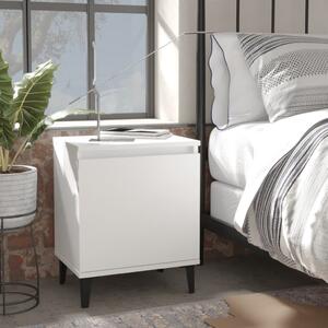 Bed Cabinets with Metal Legs White 40x30x50 cm