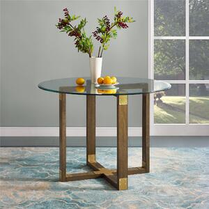 Bronx 4 Seater Round Dining Table Oak (Brown)