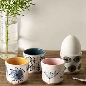 Set of 4 MissPrint Egg Cups White