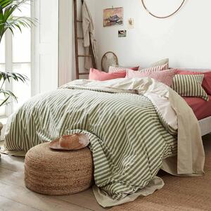 Piglet Pear Seersucker Stripe Cotton Duvet Cover Size Single