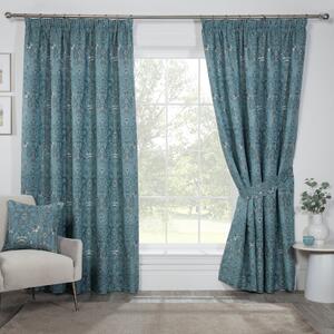 Kyoto Ready Made Pencil Pleat Curtains Blue