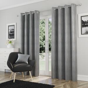 Goodwood Ready Made Eyelet Blockout Curtains Silver
