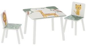 AIYAPLAY 3-Piece Toddler Table and Chair Set, Kids Table with 2 Chairs Set for Bedroom, Nursery, Playroom, Green