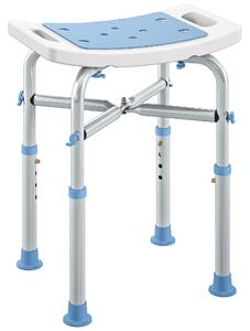 HOMCOM 44-51.5cm Aluminium Frame Shower/Bath Stool - Light Blue