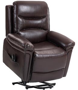 HOMCOM Power Lift Recliner Chair with Vibration Massage, Heat, USB - Brown