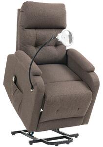 HOMCOM Electric Rise/Recline Armchair, with Reading Light - Brown