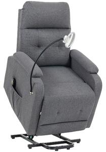 HOMCOM Electric Rise/Recline Armchair, with Reading Light - Grey