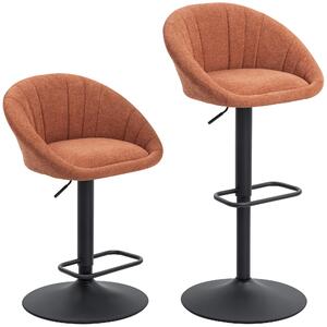 HOMCOM Set of Two Relaxed Tub Bar Stools - Orange