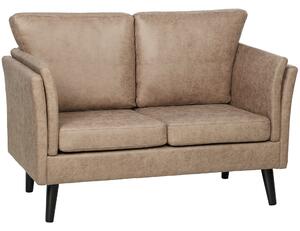 HOMCOM Two-Seater Leathaire Sofa - Light Brown