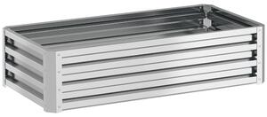 Outsunny Raised Beds for Garden, Galvanized Outdoor Planters, for Herbs and Vegetables, Use for Patio, Backyard, Balcony, Silver