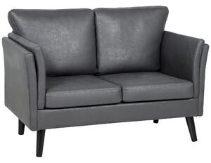 HOMCOM Two-Seater Leathaire Sofa - Grey