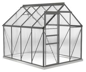 Outsunny 190 x 253 cm Walk-In Polycarbonate Greenhouse - Dark Grey