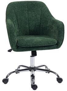 HOMCOM Snow Flannel Office Chair with Padded for Home- Dark Green Aosom UK