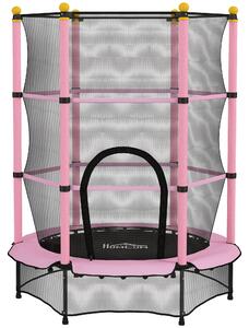 HOMCOM 4.6FT/75" Kids Trampoline, Indoor Outdoor Toddler Trampoline, with Safety Enclosure, Springless design - Pink Aosom UK