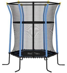 HOMCOM Kids Trampoline Mini Bouncer with Enclosure Safety Net For Ages 3-10 Years - Blue