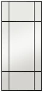 HOMCOM Decorative Grid Wall Mirror, with Back Hooks - Black