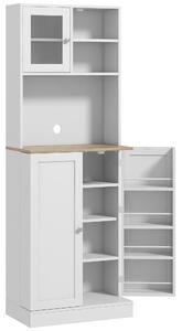 HOMCOM Two-Part Kitchen Storage Cabinet - White