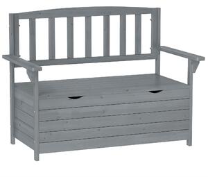 Outsunny Two-Seater Garden Storage Bench - Grey
